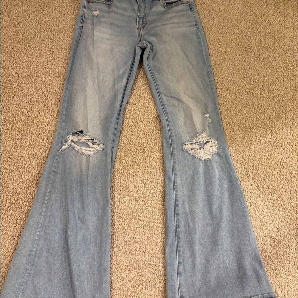 American Eagle Outfitters Blue Flare Wide Leg Jeans